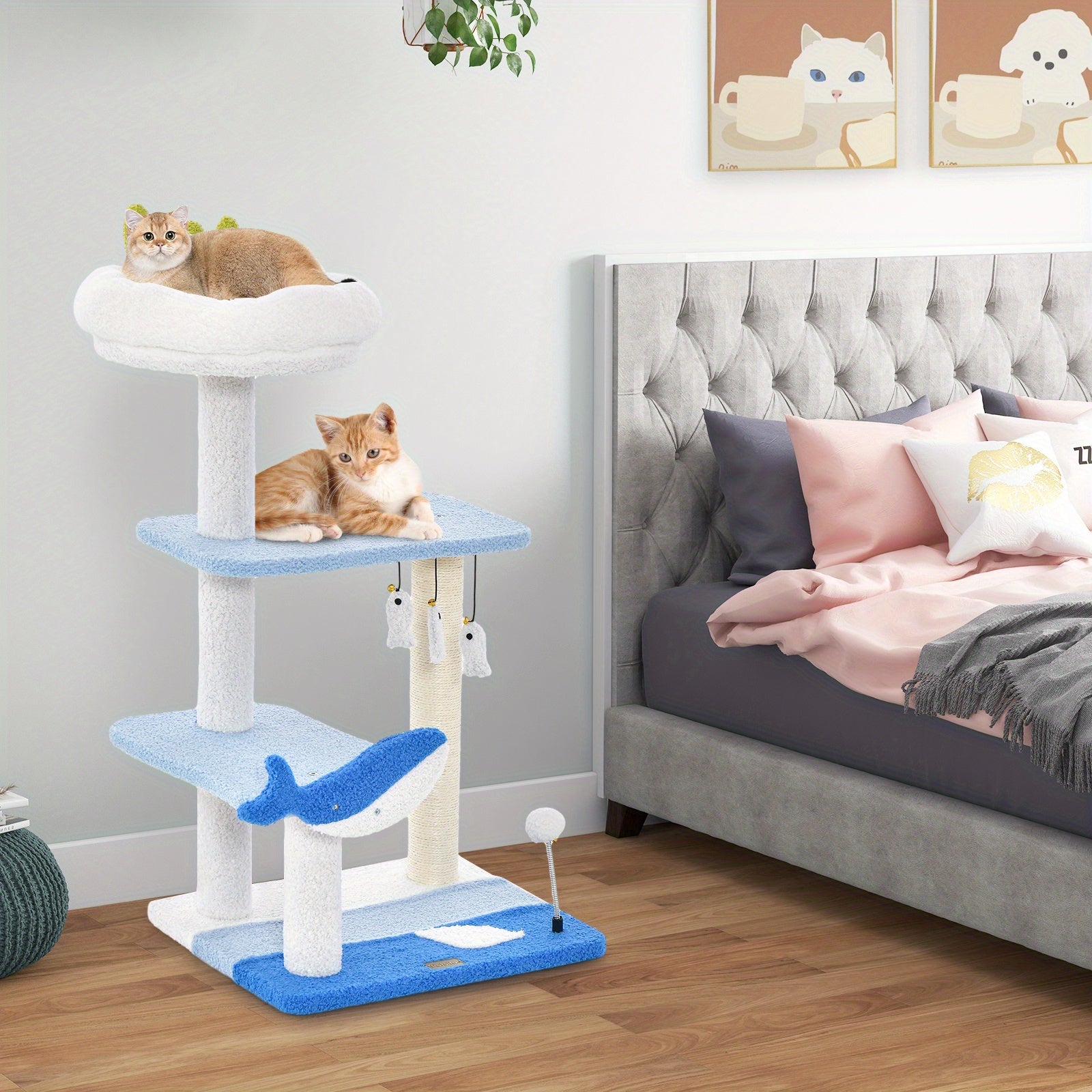 Kratzbaum mit Meeresmotiv